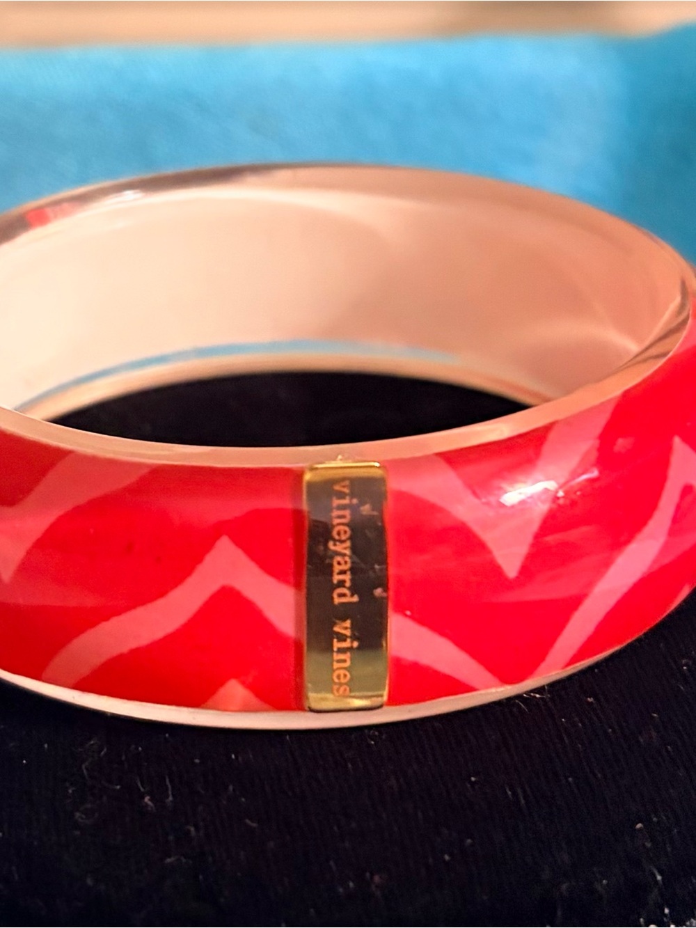 Vineyard Vines Pink and Red Enamel Bangle Bracelet